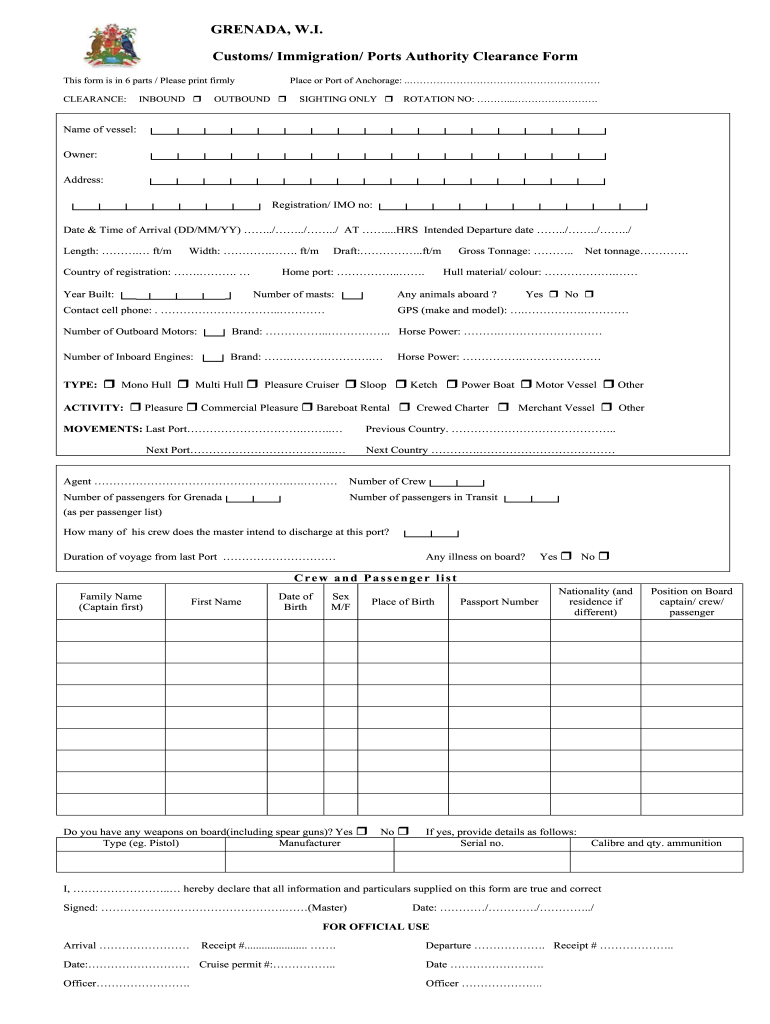 Get and Sign Clearance Form Port