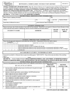 MINNESOTA COMPULSORY INSTRUCTION REPORT District196  Form