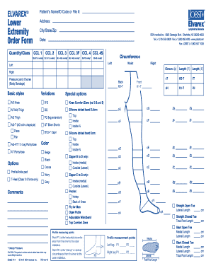 Elvarex Lower Extremity Order Form