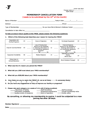 Ymca Cancellation Form