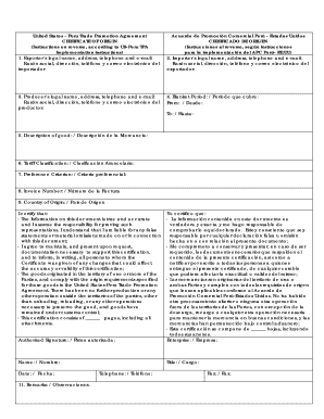 United States Peru Trade Promotion Agreement CERTIFICATE of Mincetur Gob  Form