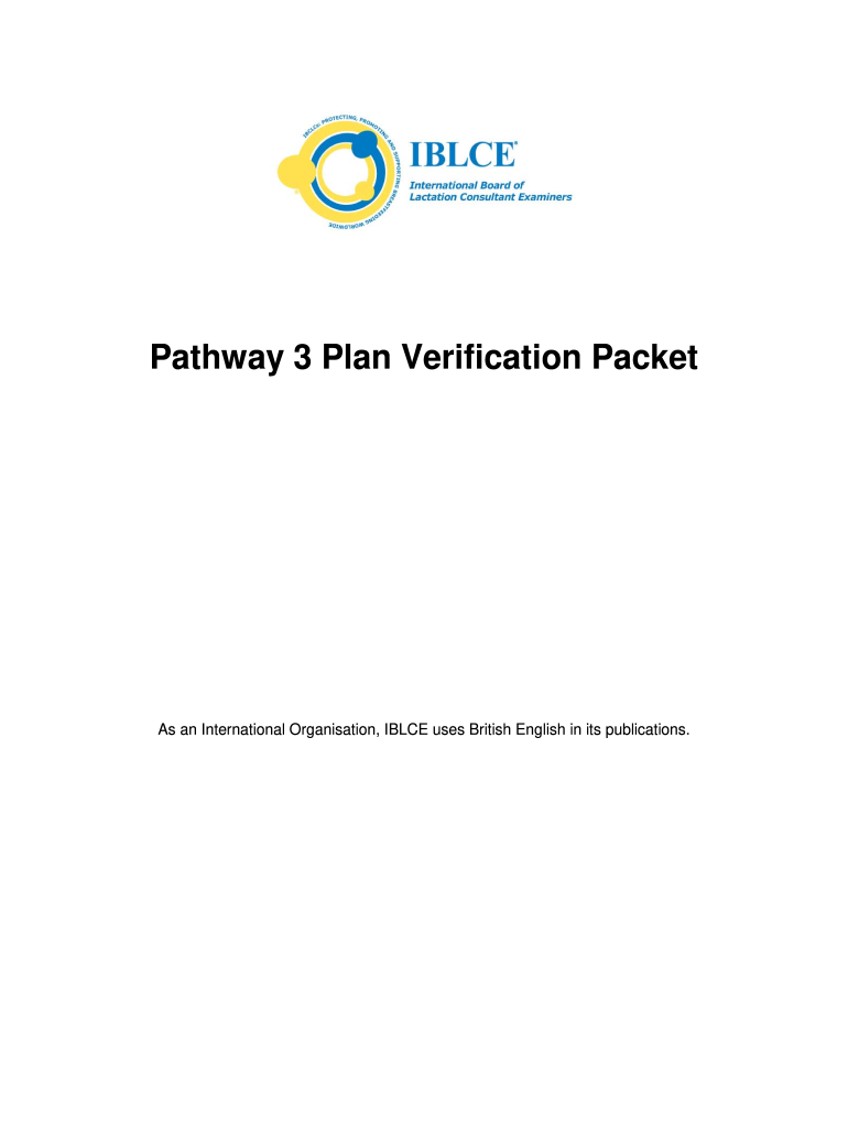 Pathway 3 Plan Verification Packet Iblce  Form