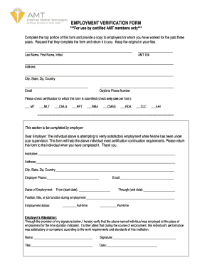 Amt Verification  Form