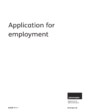 Application for Employment Form ES5JP Gov Uk
