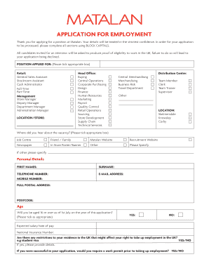 Matalan Medications Form