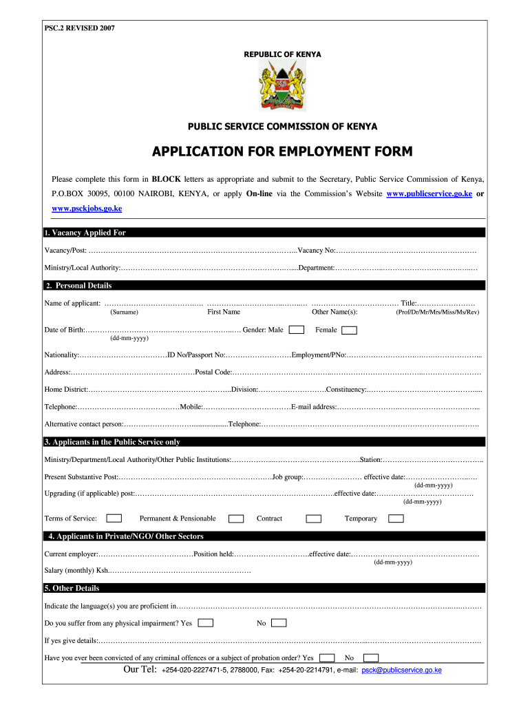 Get and Sign How to Fill Public Service Commission Form 2007-2022