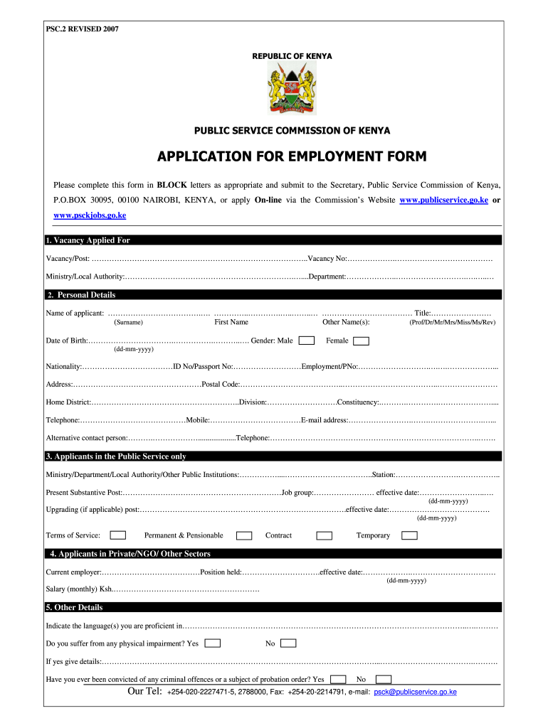  How to Fill Public Service Commission Form 2007-2024