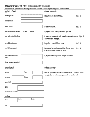 Chef Application Form