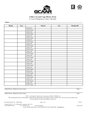Utility Cost and Usage History Form 311 PDF