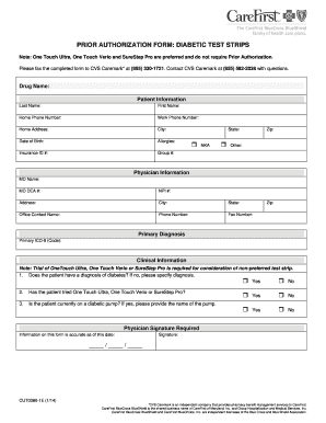 Tell Me About Cvs Caremark Auth for Glucose Strips Form