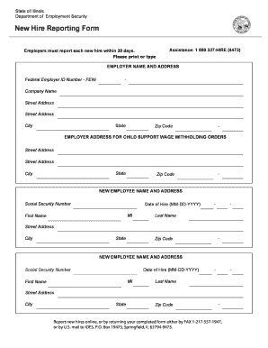 Illinois New Hire Paperwork  Form