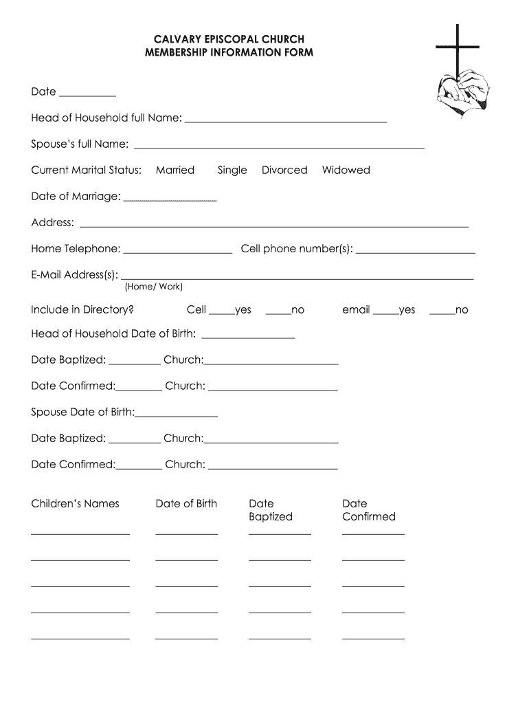 Church Member Information Form