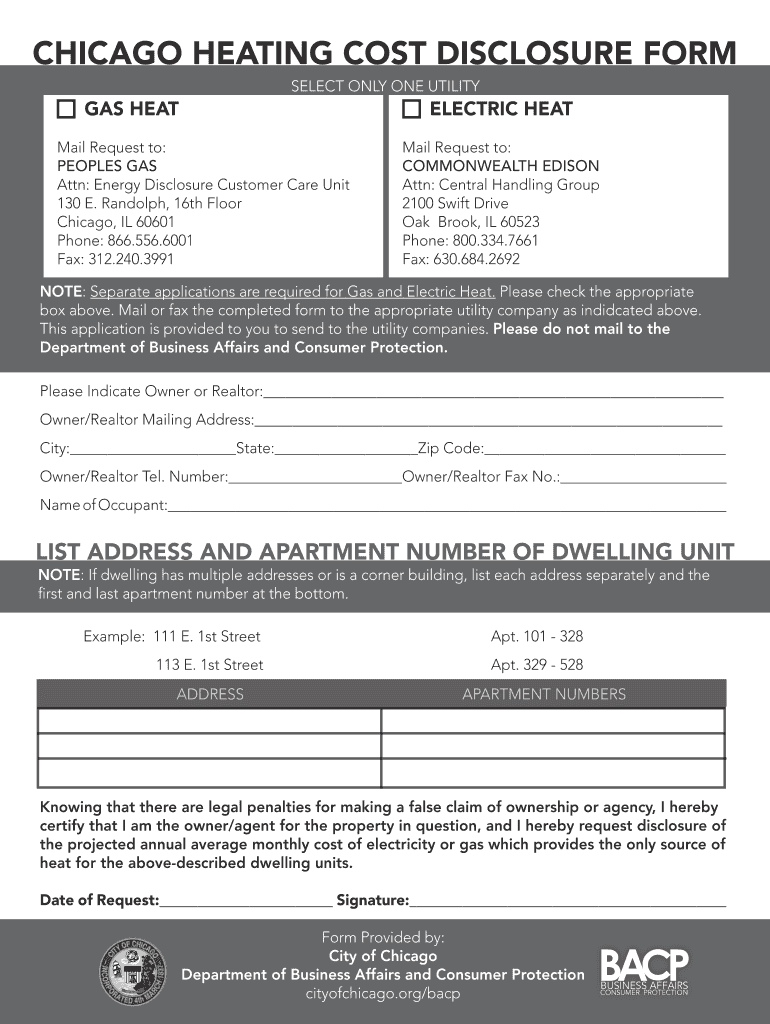 Heating Disclosure  Form