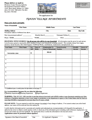 Housing Authority Salinas  Form