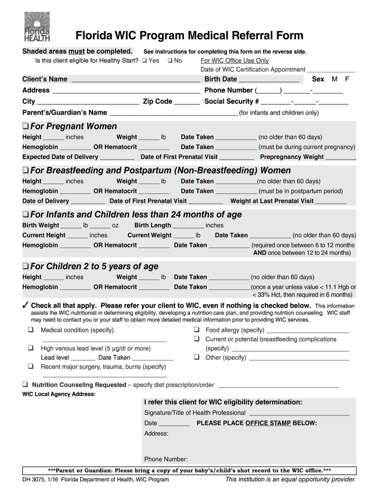 Florida Form Wic