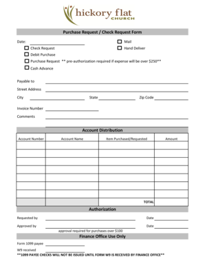 Purchase Request Check Request Form Account Distribution Hickoryflat