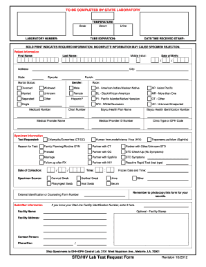 Hiv Test Form