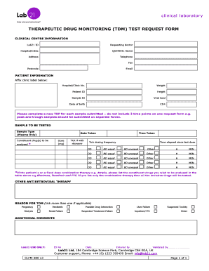 Printable Drug Test Forms