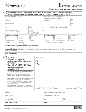 Optum Rx New Rx Form