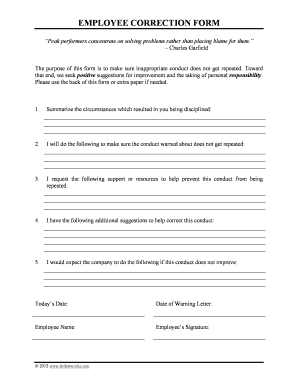 Employee Correction Form