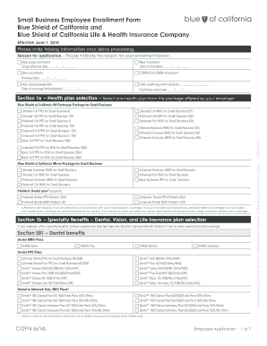 Small Business Employee Enrollment Form Blue Shield of California