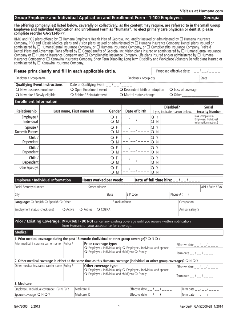  Humana Com Form Ga 52000 Sb 2014-2024