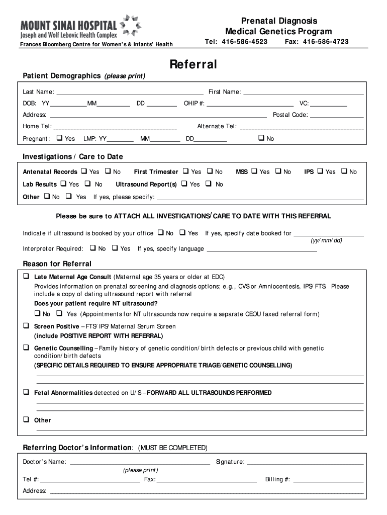 Medical Diagnosis Form