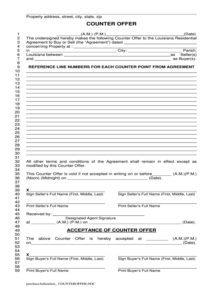 Real Estate Counter Offer Letter from www.signnow.com