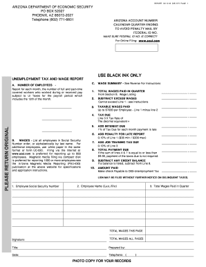 Form UC 018 Form UC 020 Unemployment Tax and Wage Report