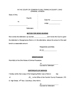  Sample Motion for Bond Hearing Georgia 2013