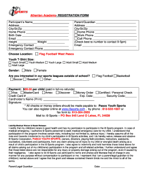 Milo Football Academy  Form