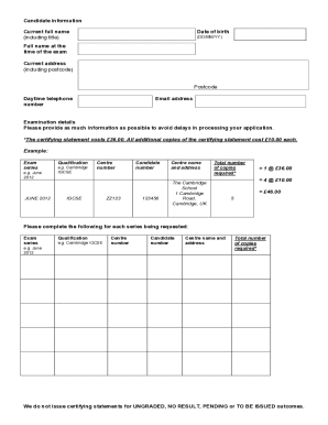 A Level Results Template  Form