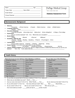 Diabetes Assessment Form