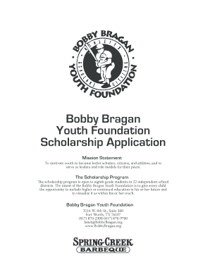  Bobby Bragan Youth Foundation Scholarship Application 2011