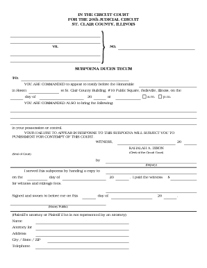 Subpoena Form