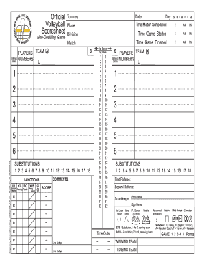 Official Tourney Day Volleyball Place Scoresheet PSAL Home Page Psal  Form