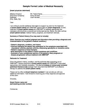Sample Format Letter of Medical Necessity JanssenAccessOne Com
