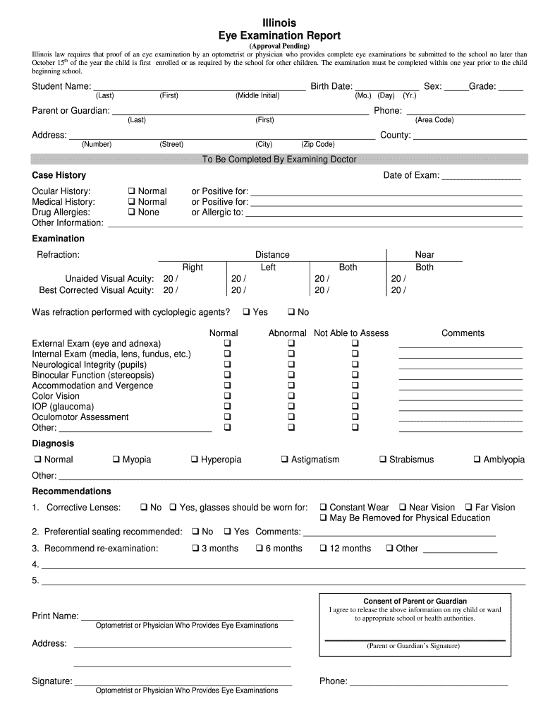 Eye Examination Form