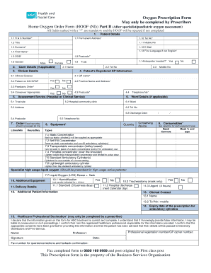 Oxygen Order Example  Form