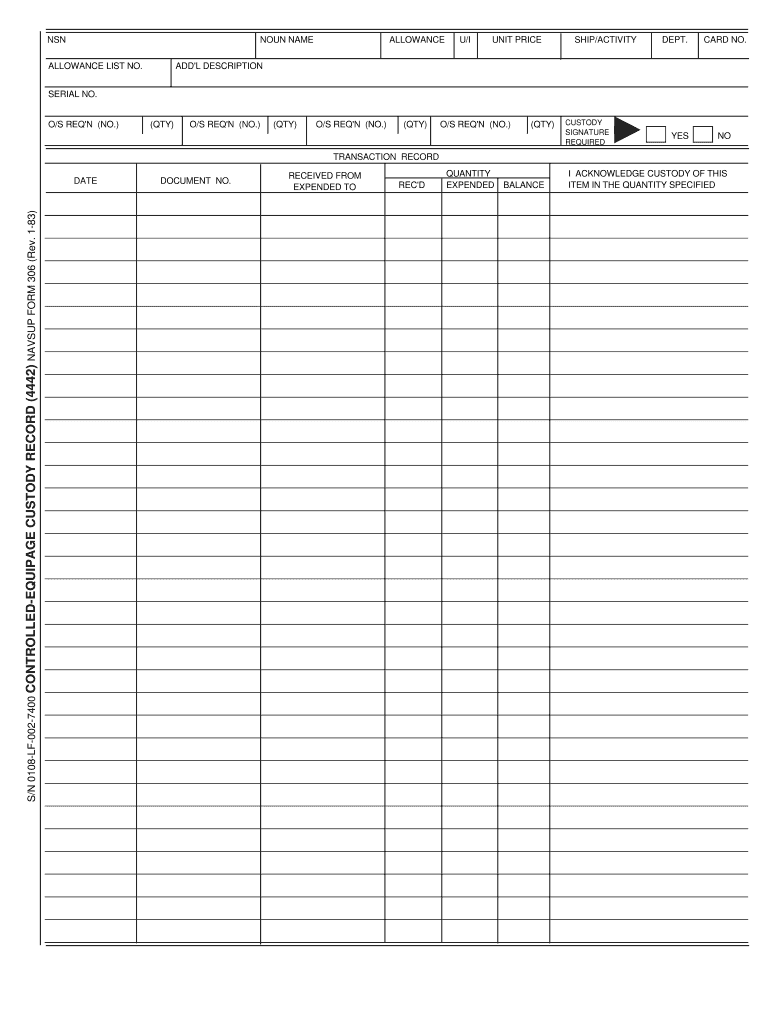  Navsup Form 306 1983-2024