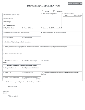 Imo General Declaration  Form