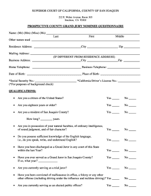 Jury Duty Stockton  Form