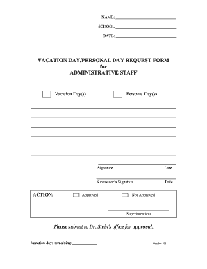 Uft Vacation Day Request Form
