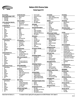 Revenue Codes  Form