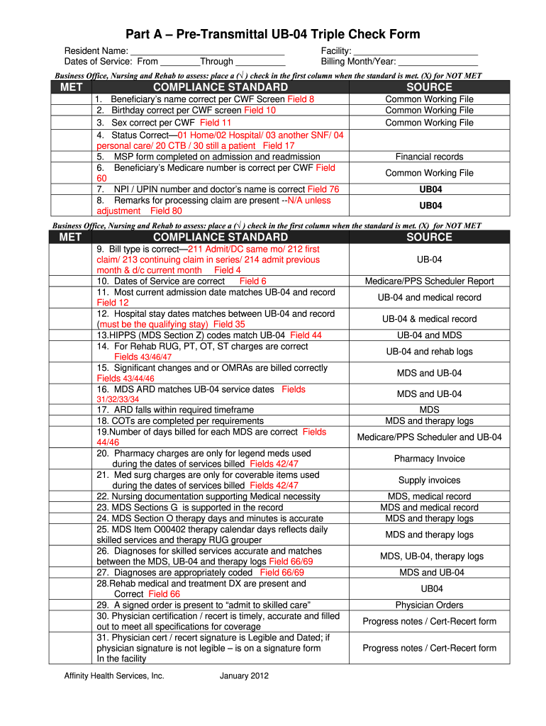  Cms Triple Check Form 2012-2024