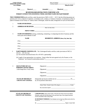 To Download the DBA Form Tuscola County Tuscolacounty