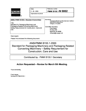 ANSIPMMI B155 1 Standard for Packaging Machinery and  Form