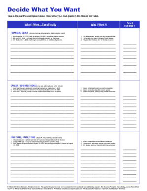 Jack Canfield Goal Setting PDF  Form