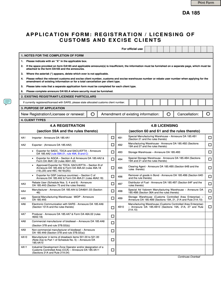 Da185  Form