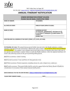 Where to Send Annual Intererant Notification to Snhd  Form